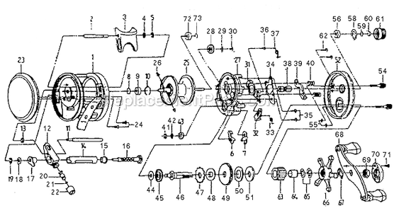 Page A Diagram and Parts List for BC4200  Shakespeare Baitcast Reels