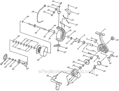 Page A Diagram and Parts List for SPC55  Shakespeare Baitcast Reels
