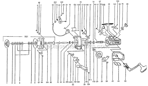 Part Location Diagram of 1145065 Shakespeare Gear Bushing