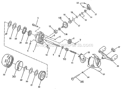Page A Diagram and Parts List for TMEXMC  Shakespeare Baitcast Reels