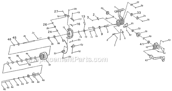 Page A Diagram and Parts List for PTI20  Shakespeare Spinning Reels