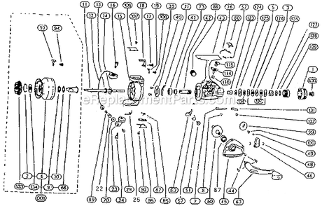 Page A Diagram and Parts List for 2500-035CK  Shakespeare Baitcast Reels