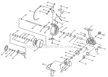 Page A Diagram and Parts List for 70C  Shakespeare Spinning Reels