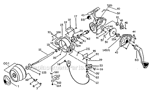 Part Location Diagram of 1146354 Shakespeare Spool Assembly