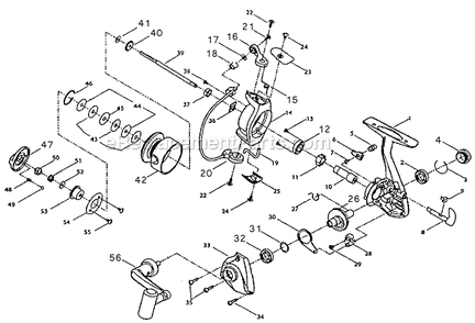 Page A Diagram and Parts List for TEM20  Shakespeare Spinning Reels