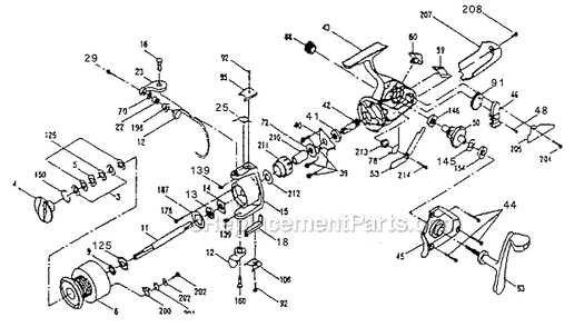 Page A Diagram and Parts List for 4225  Shakespeare Fly Reels