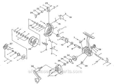 Page A Diagram and Parts List for TMD420  Shakespeare Spinning Reels