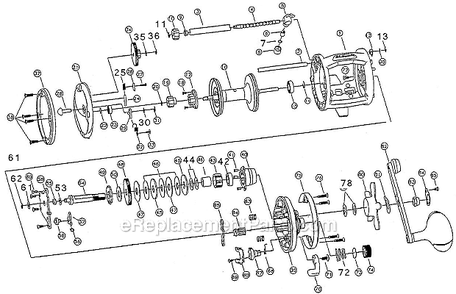 Part Location Diagram of 1145871 Shakespeare Handle Nut