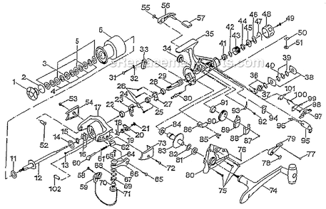 Page A Diagram and Parts List for TWS60BR  Shakespeare Spinning Reels