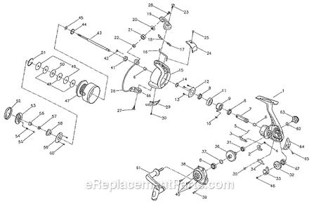 Page A Diagram and Parts List for 5630  Shakespeare Spinning Reels