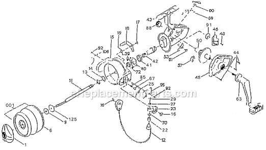Part Location Diagram of 1146103 Shakespeare Line Roller