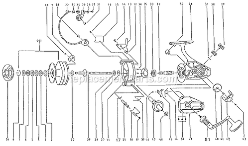 Page A Diagram and Parts List for 2370  Shakespeare Baitcast Reels