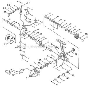 Page A Diagram and Parts List for 5430RCB  Shakespeare Spincast Reels