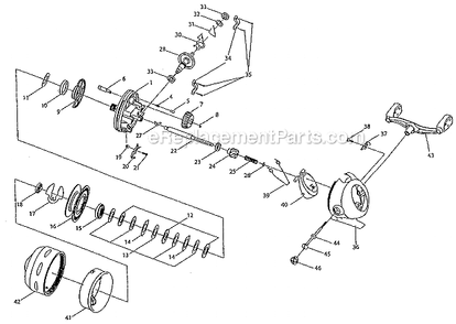 Page A Diagram and Parts List for TI20  Shakespeare Spincast Reels