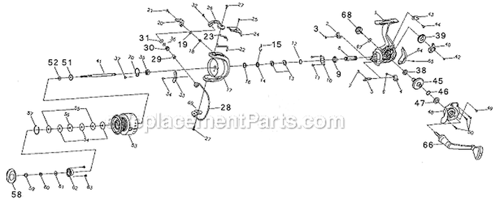 Part Location Diagram of 1145666 Shakespeare O/S Gear