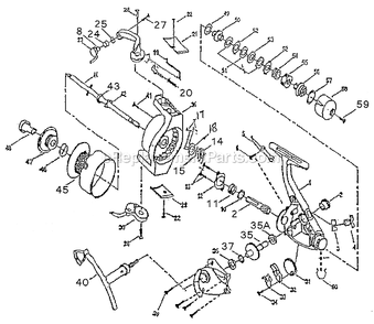 Page A Diagram and Parts List for PR230R  Shakespeare Spinning Reels