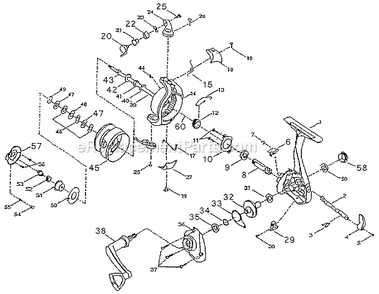 Page A Diagram and Parts List for ST025  Shakespeare Spinning Reels