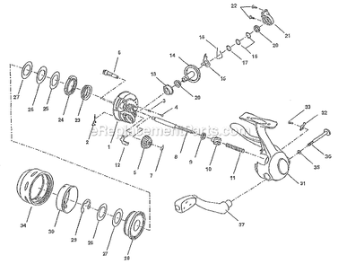 Page A Diagram and Parts List for MSPINU4  Shakespeare Spincast Reels