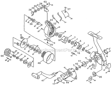 Part Location Diagram of 1146218 Shakespeare Bail Arm Screw