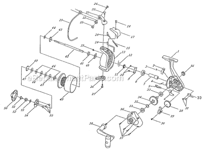 Part Location Diagram of 1145448 Shakespeare Handle Arm Assembly
