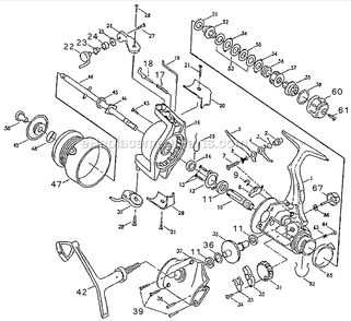Page A Diagram and Parts List for 2935R  Shakespeare Spinning Reels