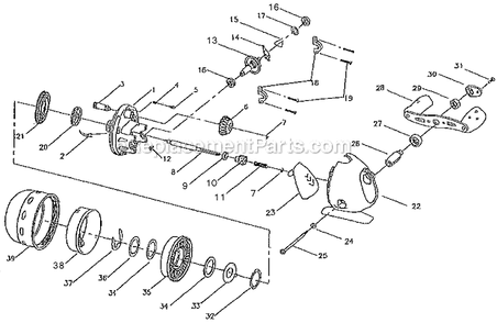 Page A Diagram and Parts List for 10RL  Shakespeare Spincast Reels