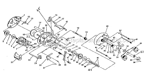 Page A Diagram and Parts List for 312  Shakespeare Baitcast Reels