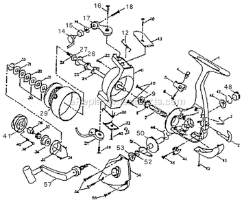 Part Location Diagram of 1145390 Shakespeare Handle Arm Assembly