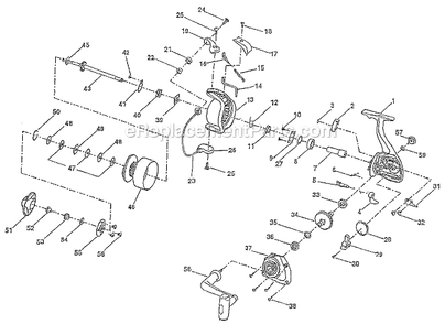 Page A Diagram and Parts List for P7000SS New Shakespeare Spinning Reels