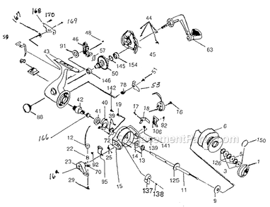 Page A Diagram and Parts List for LX6000  Shakespeare Spinning Reels