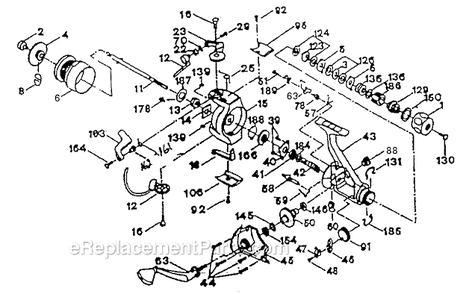 Page A Diagram and Parts List for 2730  Shakespeare Spinning Reels