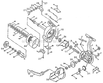 Page A Diagram and Parts List for 170  Shakespeare Spinning Reels