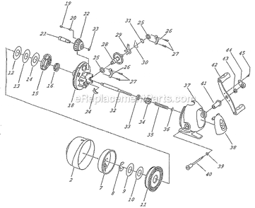 Page A Diagram and Parts List for 14  Shakespeare Spinning Reels