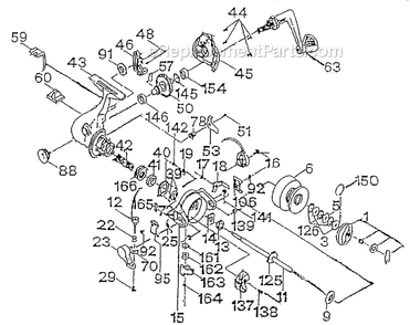 Page A Diagram and Parts List for 530  Shakespeare Spinning Reels