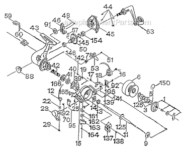 Page A Diagram and Parts List for 560  Shakespeare Spinning Reels
