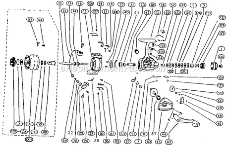 Page A Diagram and Parts List for 2500-040CK  Shakespeare Baitcast Reels