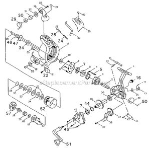 Page A Diagram and Parts List for 240FD  Shakespeare Spincast Reels