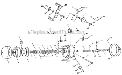 Page A Diagram and Parts List for 85  Shakespeare Spincast Reels