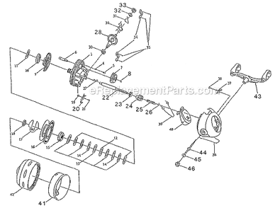 Page A Diagram and Parts List for 4003SA  Shakespeare Spincast Reels