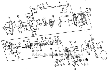 Page A Diagram and Parts List for AR20AL  Shakespeare Spinning Reels