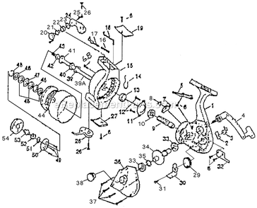 Page A Diagram and Parts List for 6000SS  Shakespeare Spinning Reels
