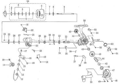 Part Location Diagram of 1205950 Shakespeare Line Roller Collar