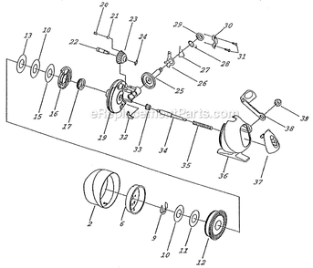 Page A Diagram and Parts List for 10  Shakespeare Spincast Reels
