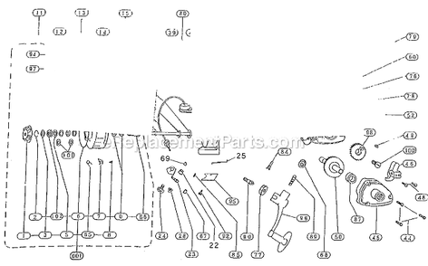 Page A Diagram and Parts List for 2450  Shakespeare Spinning Reels