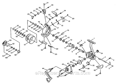 Page A Diagram and Parts List for TM435  Shakespeare Spinning Reels