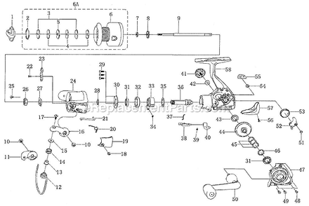 Page A Diagram and Parts List for LADYSP30  Shakespeare Spinning Reels