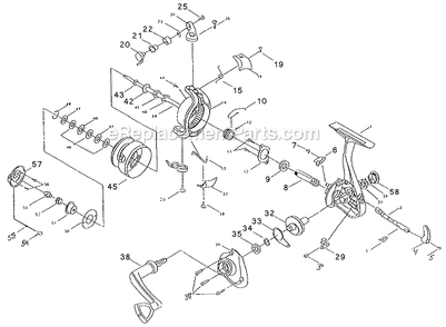 Page A Diagram and Parts List for TM420  Shakespeare Spinning Reels
