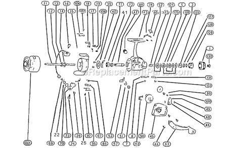 Page A Diagram and Parts List for 2300-040  Shakespeare Baitcast Reels