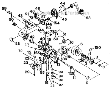 Page A Diagram and Parts List for CSS025  Shakespeare Spinning Reels