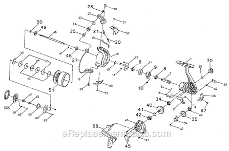 Page A Diagram and Parts List for 5625  Shakespeare Spinning Reels